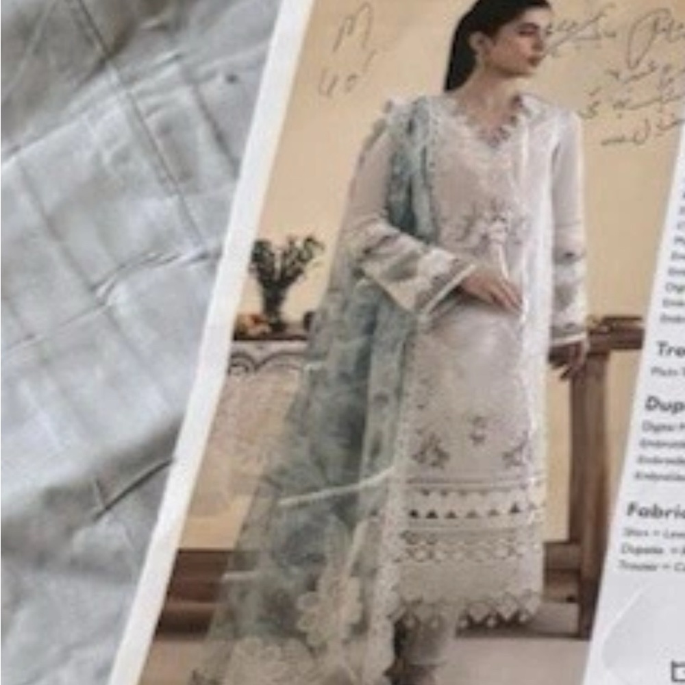 Qalamkar Embroidered 3 piece Dress M